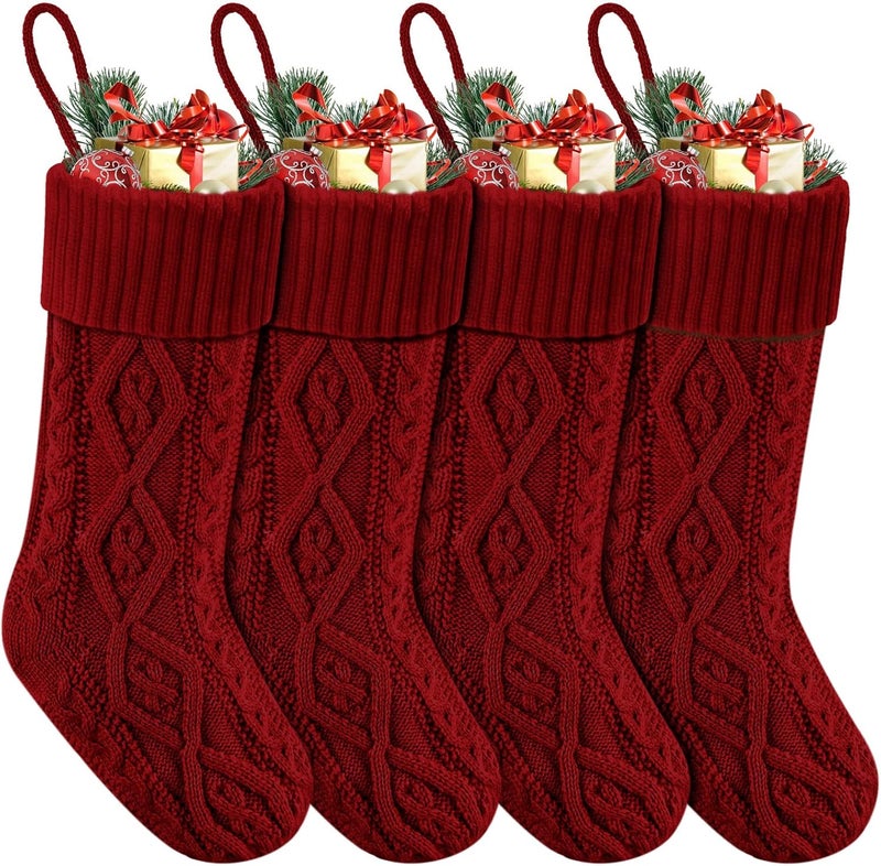 Doitory Store Christmas Stockings,Christmas Hanging Stockings Decoration Soft and Comfortable Knitted Festival Party Xmas Tree Stocking - Image 1
